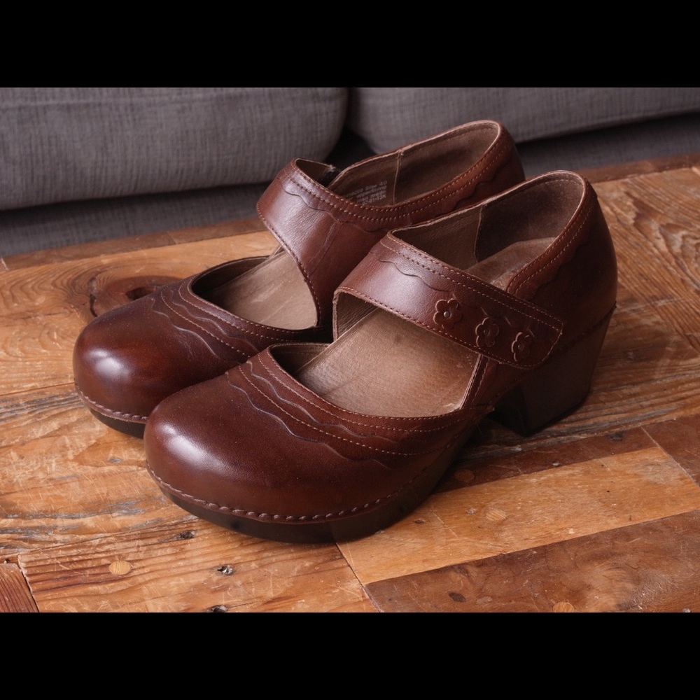 Dansko Brown Leather Mules